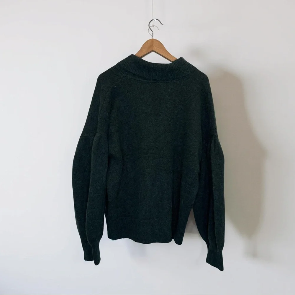 Madewell‎ Hunter Green Vinson Shawl-Collar Pullover Oversize Dolman Sweater XXL